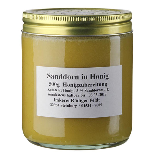 Organic Sanddorn in Honig, a harmonious and mildly fruity 500g product