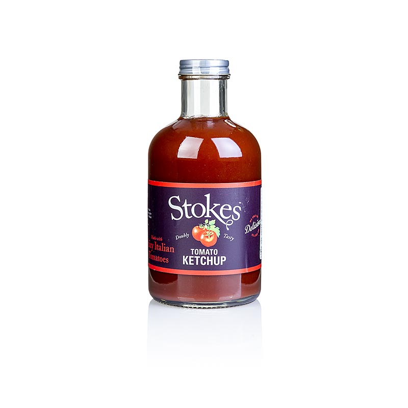 Stokes Real Tomato Ketchup, 490 ml bottle with rich, tangy flavor and natural ingredients - English