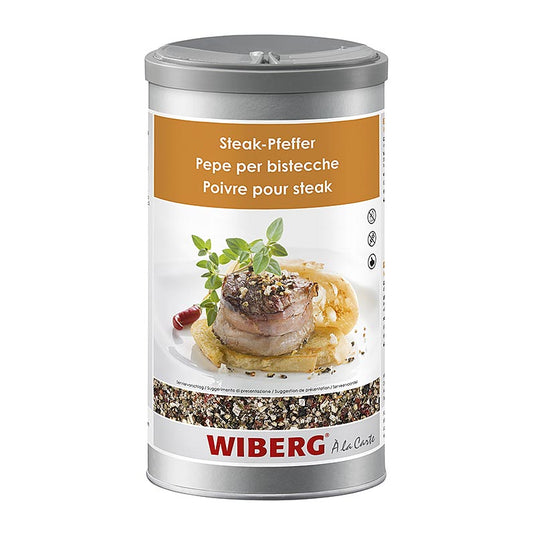 Wiberg Steak-Pfeffer, Würzmischung, grob, 650 g - hochwertige Gewürzmischung für köstlich gewürzte Steaks und Fleischgerichte