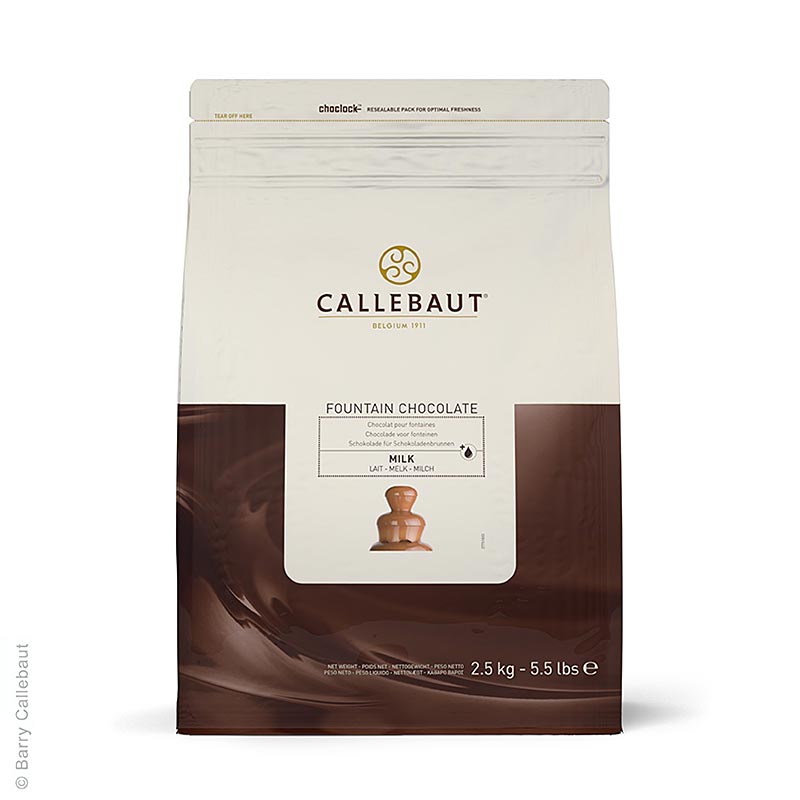 Vollmilch, für Brunnen & Fondue, Callets, 37,8% Kakao, 2,5 kg: High-quality milk chocolate callets perfect for fountain and fondue use