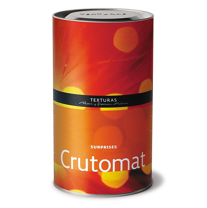 Alt text: Crutomat (Tomatenflocken), Texturas Surprises Ferran Adrià, 400 g product image showcasing the high-quality packaging and vibrant red tomato flakes, perfect for adding a burst of flavor to your dishes