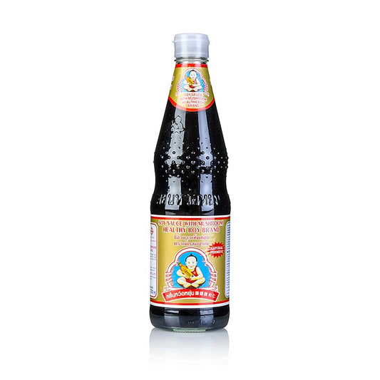 Soja-Sauce - Shoyu, Healthy Boy, dunkel, mit Pilzen, 700 ml: A rich, dark soy sauce with added mushrooms for extra flavor