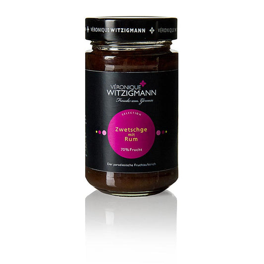 Zwetschge mit Rum - Fruchtaufstrich, 225 g, organic plum spread with a hint of rum, delicious fruit preserve for spreading on toast or pastries