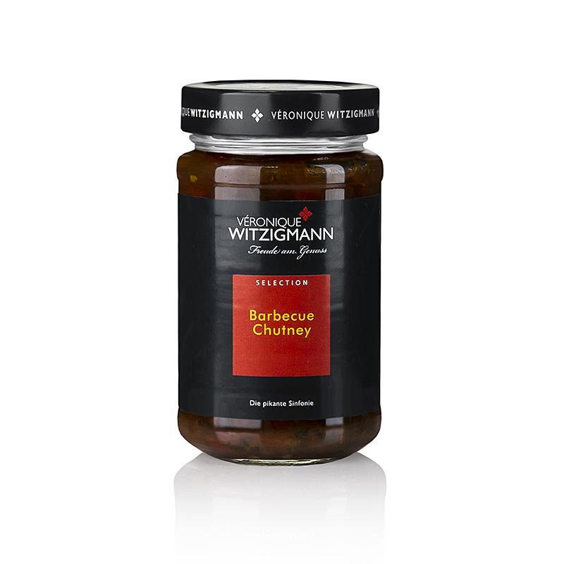 English: 225 ml bottle of delicious barbecue chutney, perfect for grilling and marinating meats