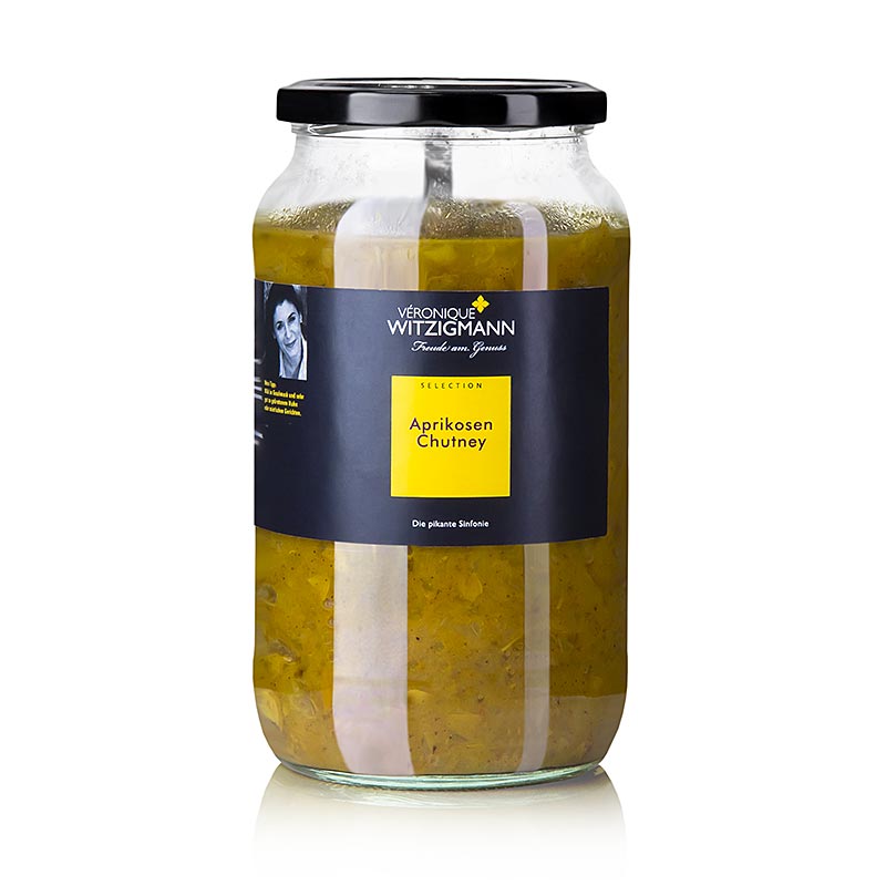 German: Aprikosen-Chutney in einem 900 ml Glas, perfekte Ergänzung zu vielen Speisen