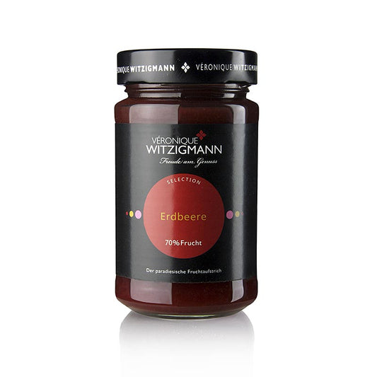 Organic Erdbeere - Fruchtaufstrich in a 225 g jar, perfect for breakfast spreads