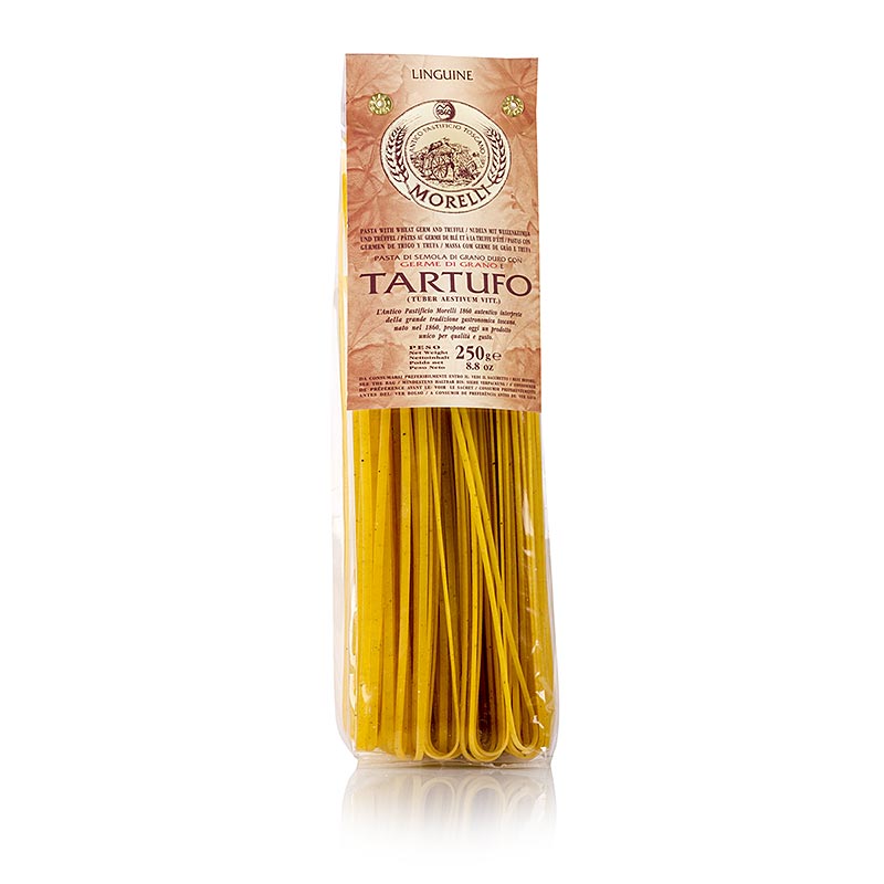 Morelli 1860 Linguine pasta with summer truffle and wheat germ, 250g, high-quality Italian gourmet product