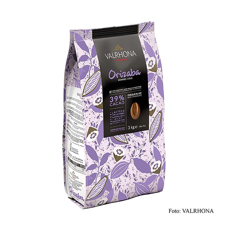 Valrhona Orizaba Lactée Grand Cru, Vollmich Couverture, Callets, 39% Kakao, 3 kg - Premium Schokolade für köstliche Kreationen