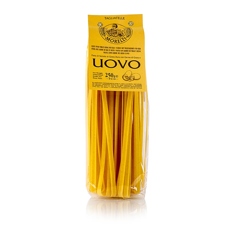 Langschneidige Morelli 1860 Tagliatelle al Uovo, hergestellt mit Ei und Weizenkeimen, 250 g Packung