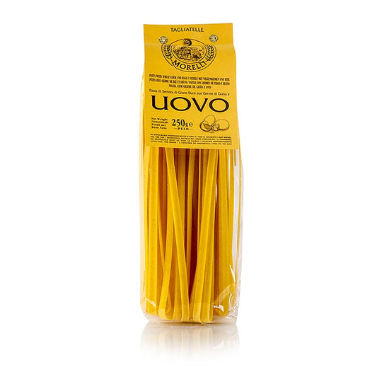 Langschneidige Morelli 1860 Tagliatelle al Uovo, hergestellt mit Ei und Weizenkeimen, 250 g Packung