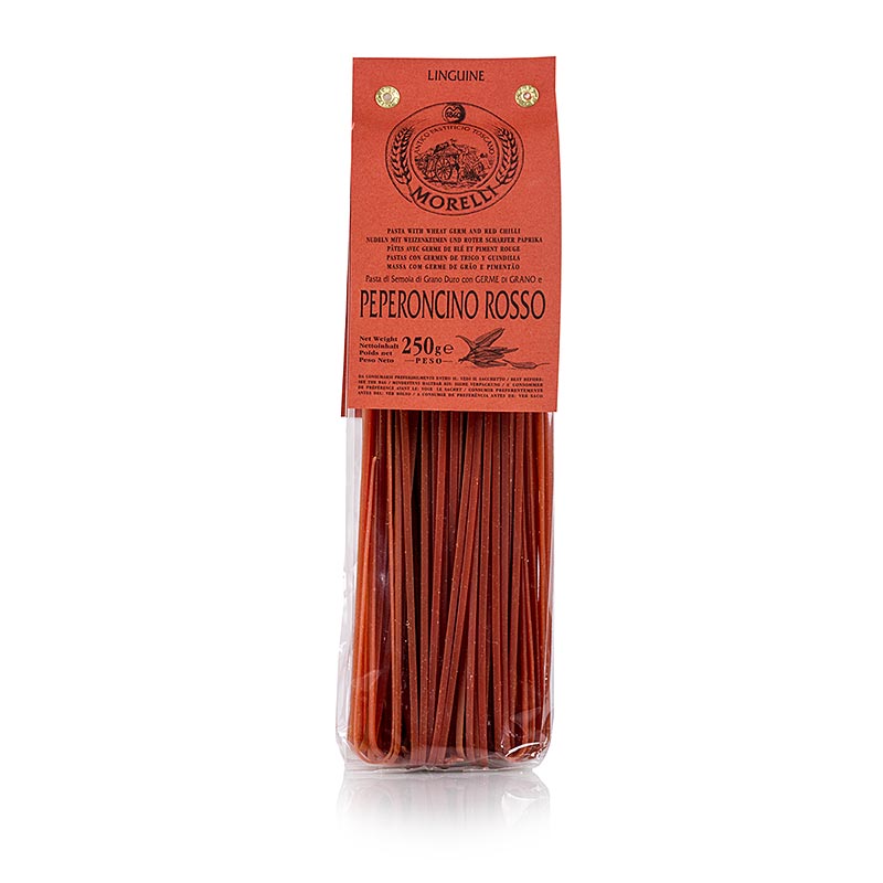 Morelli 1860 Linguine, 250g with red chili and wheat germ, a flavorful and healthy pasta option