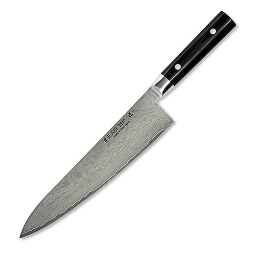 Kasumi MP-12 Meisterstück Damast Kochmesser, 24cm, 1 Stück - Hochwertiges japanisches Kochmesser mit Damastklinge für präzises und effektives Schneiden