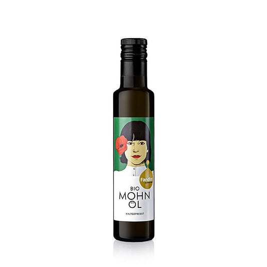 Mohnöl, kaltgepresst, Fandler, BIO, 250 ml - hochwertiges, biologisches Öl aus Mohn, hergestellt durch kalt Pressung, in einer 250 ml Flasche