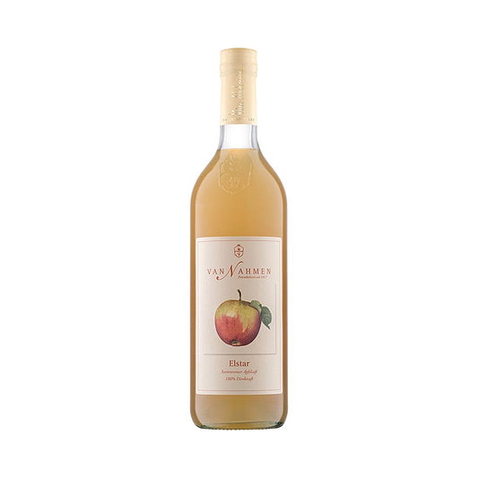 Organic 100% direct pressed Elstar apple juice from van Nahmen in a 750ml bottle