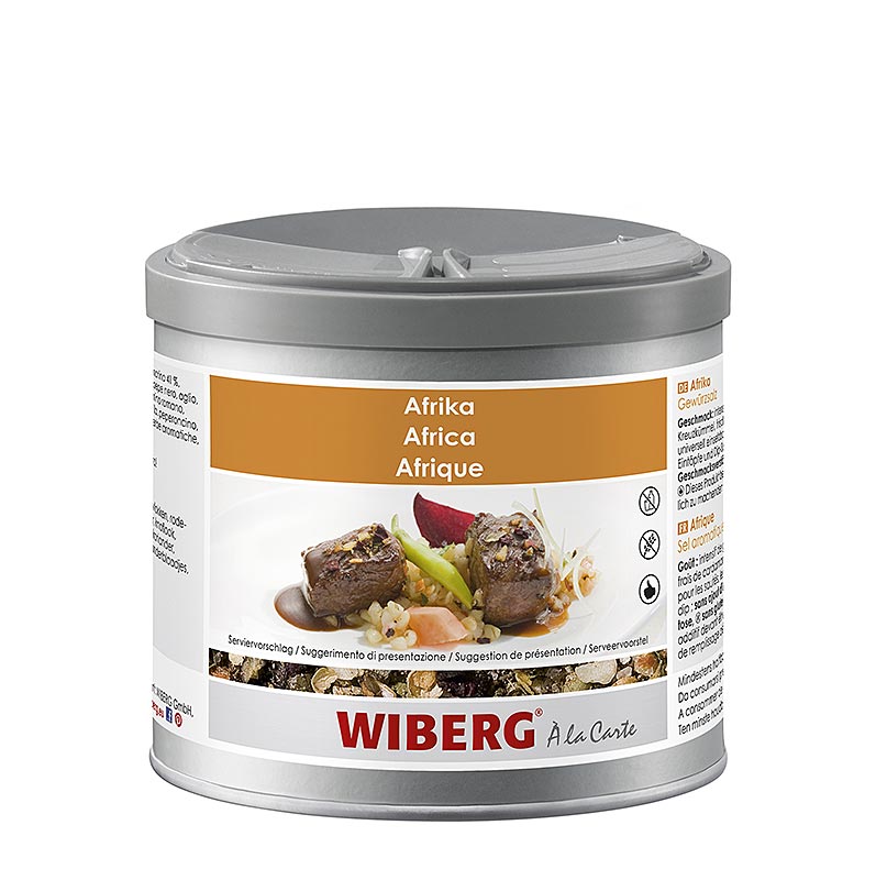 Spice up your dishes with Wiberg Afrika Style Gewürzsalz, a 380g product (English)