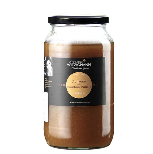 Aprikose mit Bourbon Vanille - Fruchtaufstrich, 1 kg, delicious fruit spread made with apricots and bourbon vanilla, perfect for breakfast or snacks