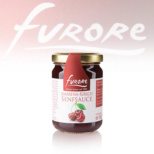 130 ml bottle of Furore Amarena Kirsch-Senf-Sauce, a delicious and versatile condiment perfect for adding a sweet and tangy flavor to your favorite dishes