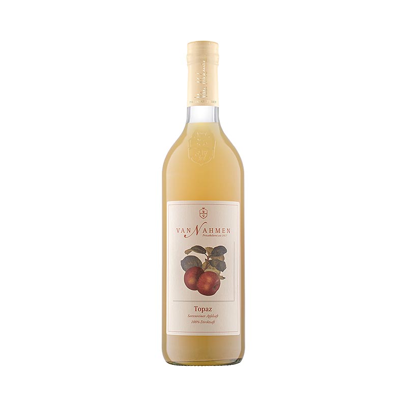 750ml bottle of Topaz Apfelsaft, 100% Direktsaft, Van Nahmen, BIO, made with organic apples