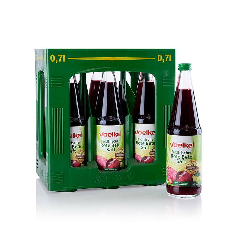 Organic Voelkel Rote Bete Saft, 42 liters, 6 x 700ml bottles, rich in nutrients and antioxidants