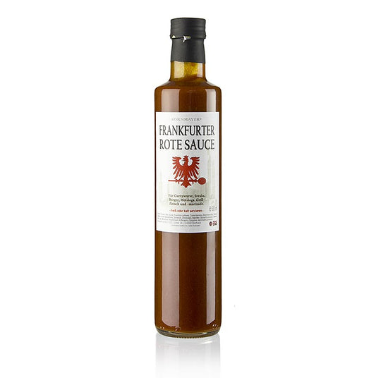 Kornmayer - Frankfurter rote Sauce, Currysauce mit Apfelwein, 500 ml - Eine leckere und würzige Currysauce mit Apfelwein, perfekt für Würstchen