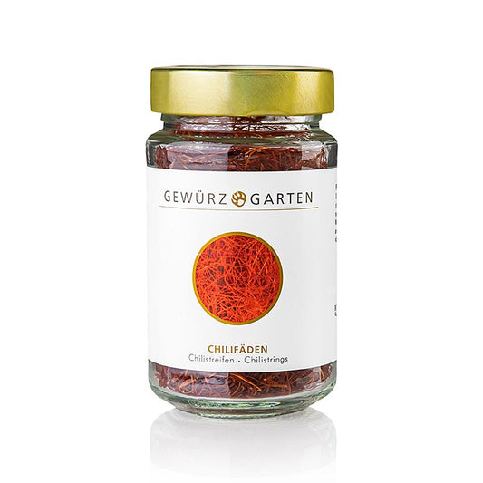 Gewürzgarten Chilifäden (Chilistrings, Chilistreifen), 25 g - Hochwertige, getrocknete Chilifäden, perfekt zum Würzen von Gerichten