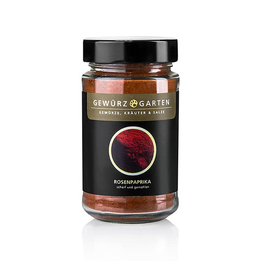 High-quality 120g container of spicy Gewürzgarten Rosenpaprika Pulver, perfect for adding bold flavor to your favorite dishes and recipes