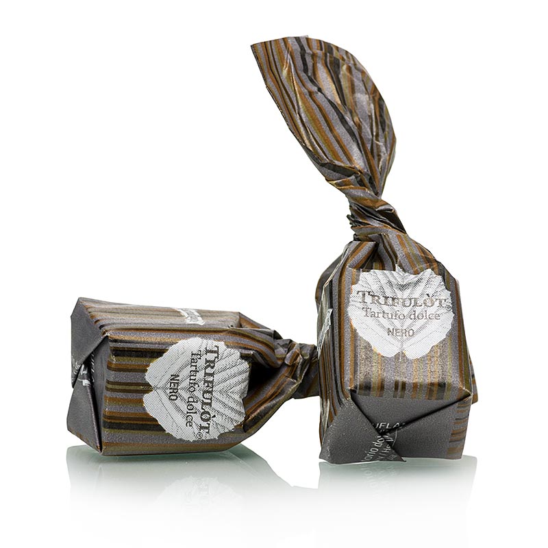 Exquisite Mini Truffle Pralines - Dolce d'Alba, dark chocolate, approximately 7g each, packaged in a black box, total weight 1 kg