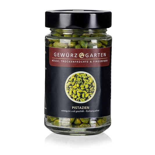 150g of premium quality, medium green, peeled pistachios from Gewürzgarten - perfect for kitchen use