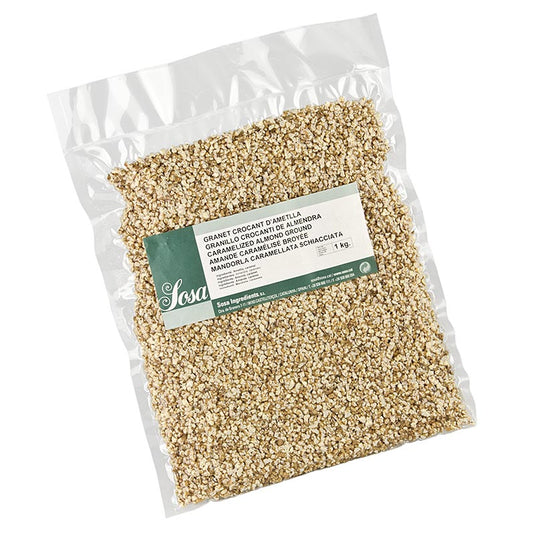 Premium Sosa Karamellisierter Mandelkrokant, finely chopped almonds, 1 kg packaging