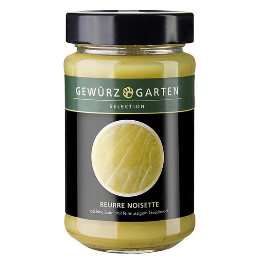 190 g package of Gewürzgarten Beurre Noisette, a clarified butter with a rich, nutty flavor (English)