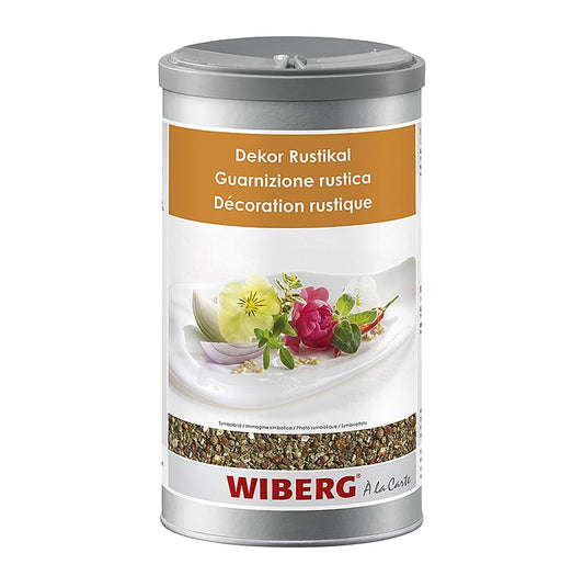 Close-up image of Wiberg Dekor-Rustikal, a 440g spice mix for adding rustic flavor to dishes (English)