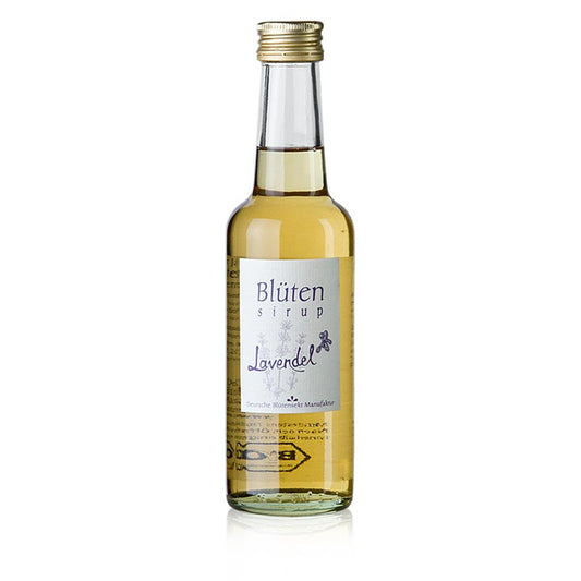 Bio-Lavendelblütensirup im Verhältnis 1:10, hergestellt aus 250 ml, ideal für aromatisierte Getränke und Desserts