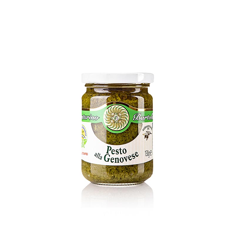 130g jar of Venturino Pesto alla Genovese Basilikum-Sauce, a flavorful Italian basil sauce (English)