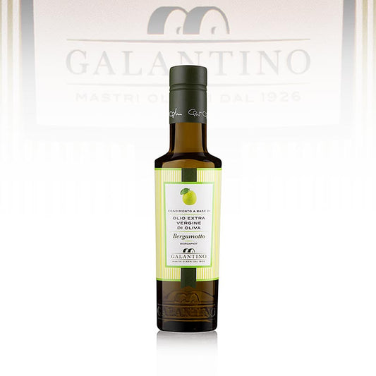 Natives Olivenöl Extra, Galantino mit Bergamotte - Bergamottolio, 250 ml - Hochwertiges Olivenöl mit natürlichem Bergamotte-Extrakt, ideal zum Verfeinern von Salaten und mediterranen Gerichten