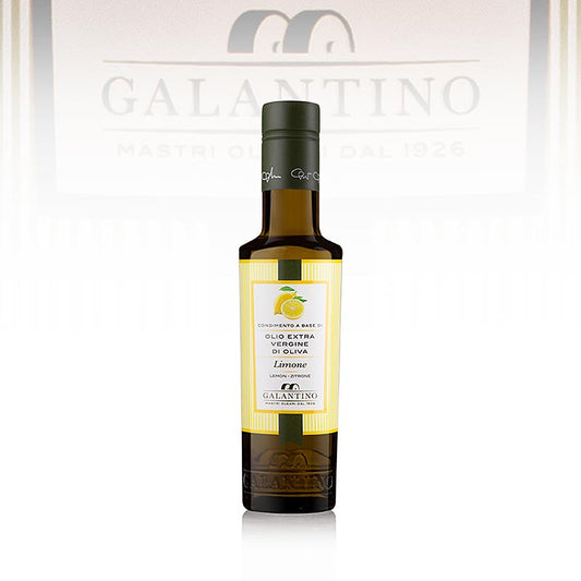 250 ml bottle of Galantino Natives Olivenöl Extra with Zitrone - Limonolio, a high-quality lemon-infused extra virgin olive oil from Italy