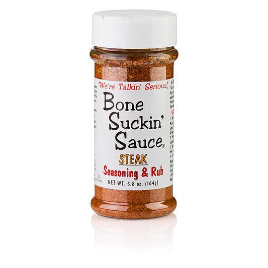 Bone Suckin' Steak Seasoning & Rub, BBQ Gewürzzubereitung, Ford's Food, 164 g - A delicious and savory seasoning blend for grilling and barbecuing meats (English)