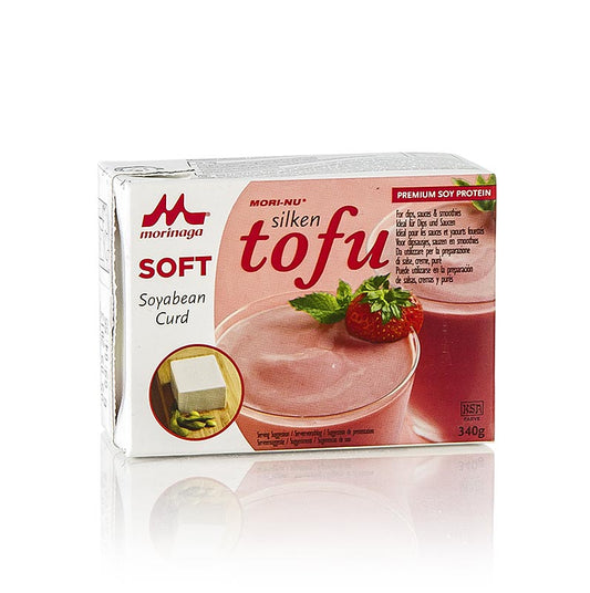 Seiden Tofu von Morinaga, weich und rot, 340 g, eine vielseitige pflanzliche Proteinquelle