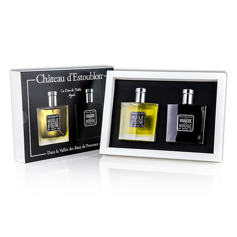 Natives Olivenöl Extra & Rotweinessig, Duo de table, Chateau d´Estoublon, 200 ml, 2 tlg.