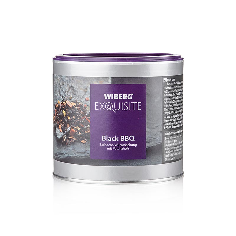 340 g of Wiberg Exquisite Black BBQ Barbacoa Gewürzsalz, a flavorful seasoning for grilling and barbecuing