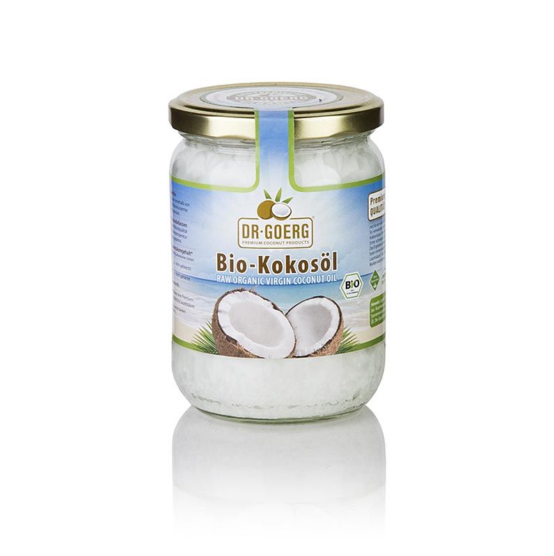 Organic and pure Dr Goerg Kokosöl (coconut oil) in a 500 ml bottle, perfect for cooking and skincare