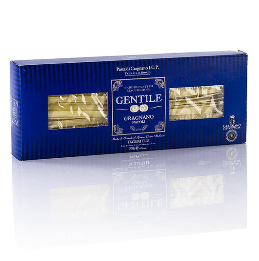 500 g Packung Pastificio Gentile Gragnano IGP Tagliatelle, traditionell mit Bronzematrizen gezogen, perfekt für köstliche italienische Gerichte