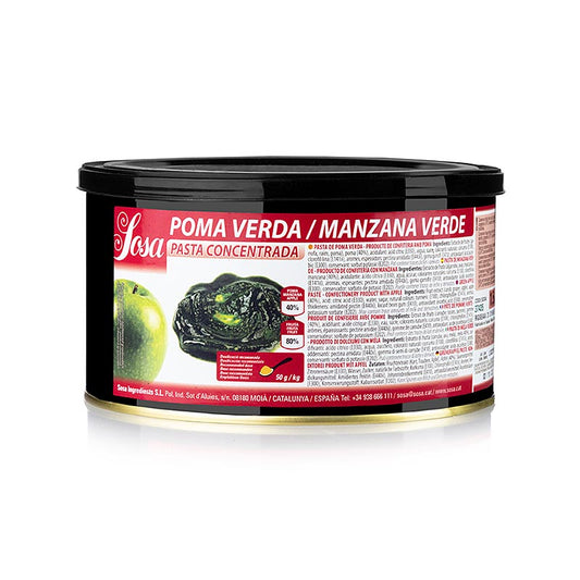 Sosa Paste - Grüner Apfel, 1,5 kg, hochwertige Fruchtpaste für vielseitige Anwendungen in der Küche und Patisserie