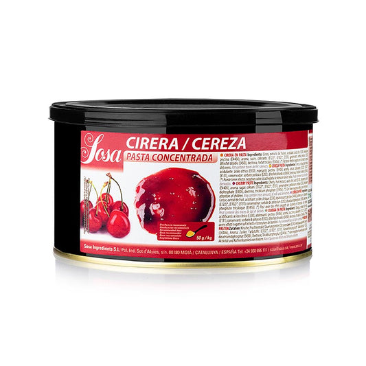 A 1,5 kg container of Sosa Paste Kirsch, a versatile and flavorful product for professional and home bakers and pastry chefs