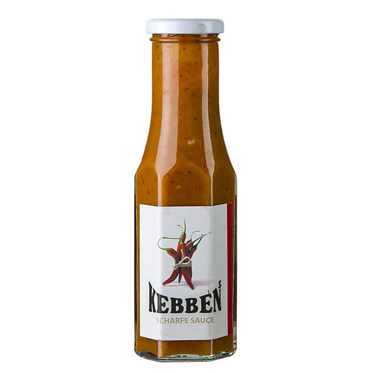 Spicy and flavorful Kebben's scharfe Sauce (Grill Sauce) in a 250 ml bottle, perfect for enhancing your grilled dishes (English)