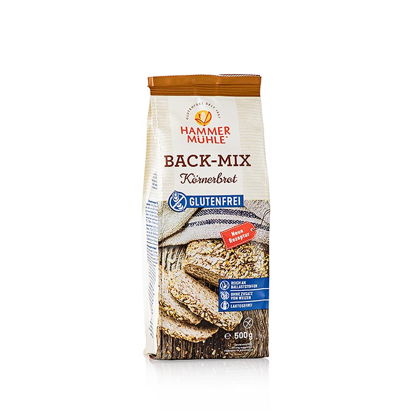 Back-Mix Körnerbrot, glutenfreie Backmischung von Hammermühle, 500 g, für leckeres und gesundes glutenfreies Brotbacken zu Hause (German)