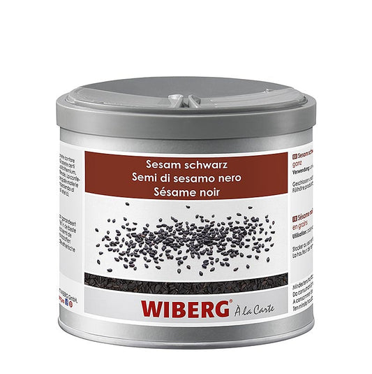 Schwarzer Wiberg Sesam in einer 300 g Verpackung, ideal zum Verfeinern von Speisen und Backwaren