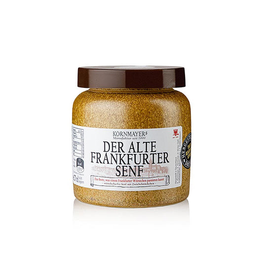 Kornmayer - Alter Frankfurter Senf, mittelscharf, 270 ml - premium German mustard in a 270 ml jar, perfect for adding flavor to your favorite dishes (English)