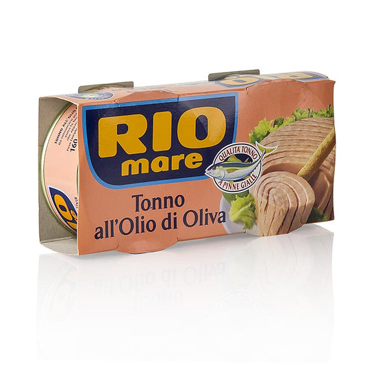 Two cans of Rio Mare 320g Thunfischfilets in Olivenöl, high-quality tuna fish fillets (English)