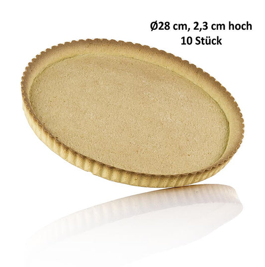 Dessert-Tartelettes - Sablee, rund, ø 28cm, 2,3cm hoch, Butter-Mürbeteig, Pidy, 3,5 kg, 10 St - Leckere Törtchen mit knusprigem Butter-Mürbeteig, ideal für Desserts