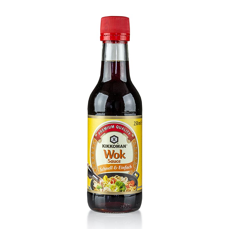 Delicious Kikkoman Wok Sauce in a 250g bottle, perfect for stir-fry dishes and Asian-inspired recipes (English)